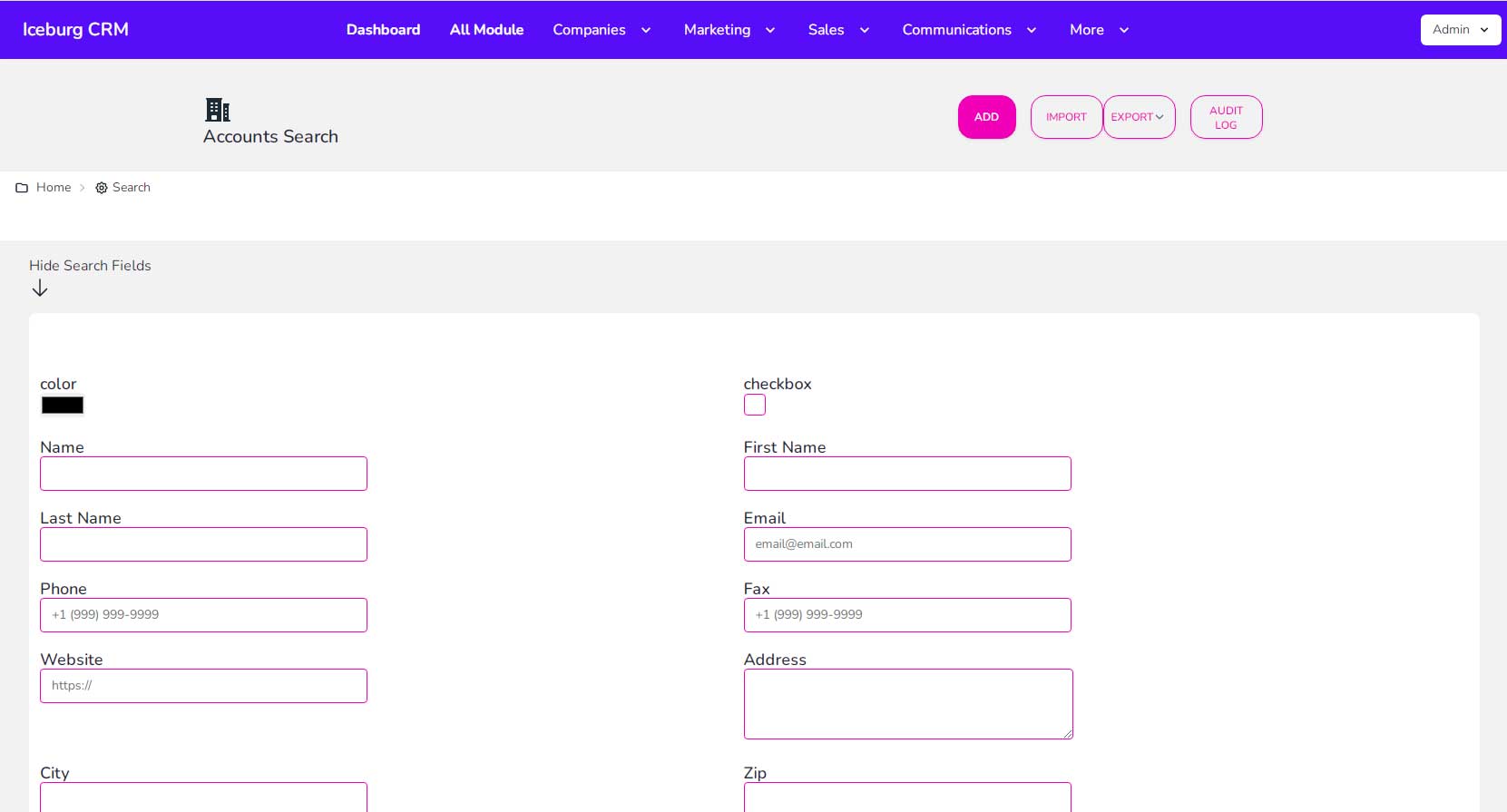 iceburgcrm screenshot