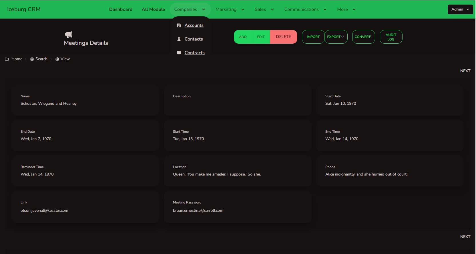 iceburgcrm screenshot